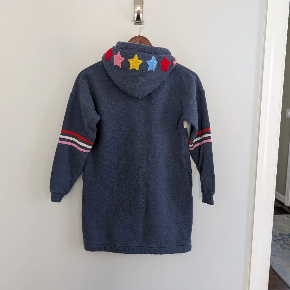 Mini Boden Sweatshirt Hoodie Dress Stars Rainbow 11-12 Years